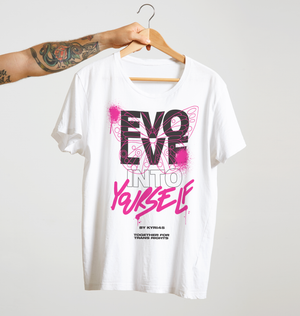 Open image in slideshow, EVOLVE Into Yourself (White) - Unisex t-shirt
